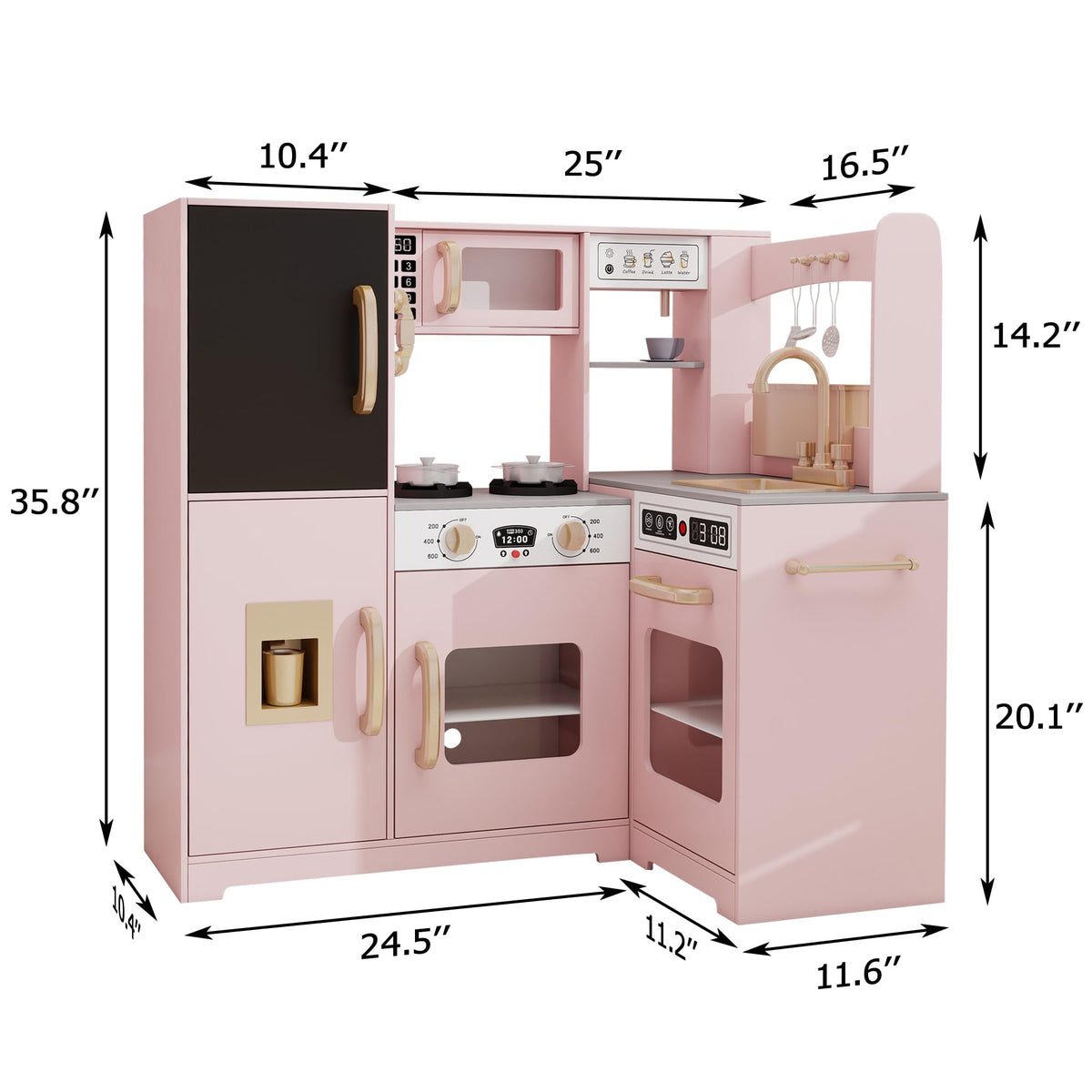 TaoHFE pink corner play kitchen accessories set sparks storytelling