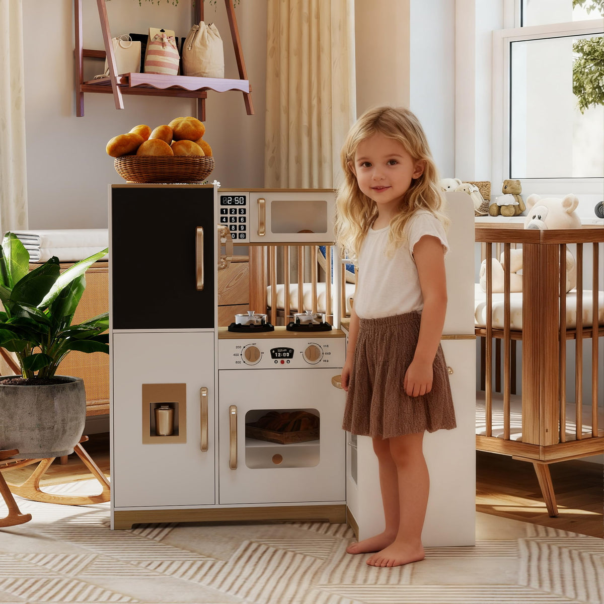 TaoHFE white corner play kitchen accessories — sparks imaginative role play.