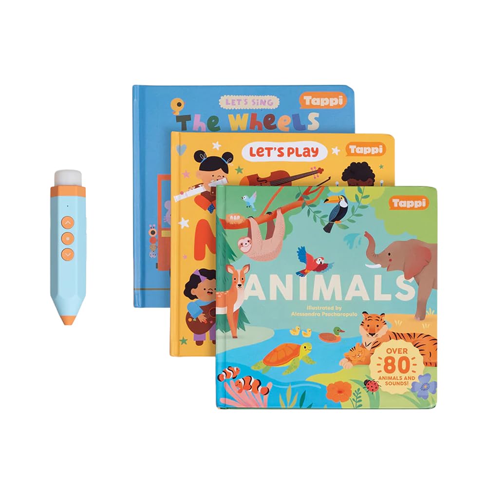 Tappi Play Pen shown with books to trigger engaging sounds.