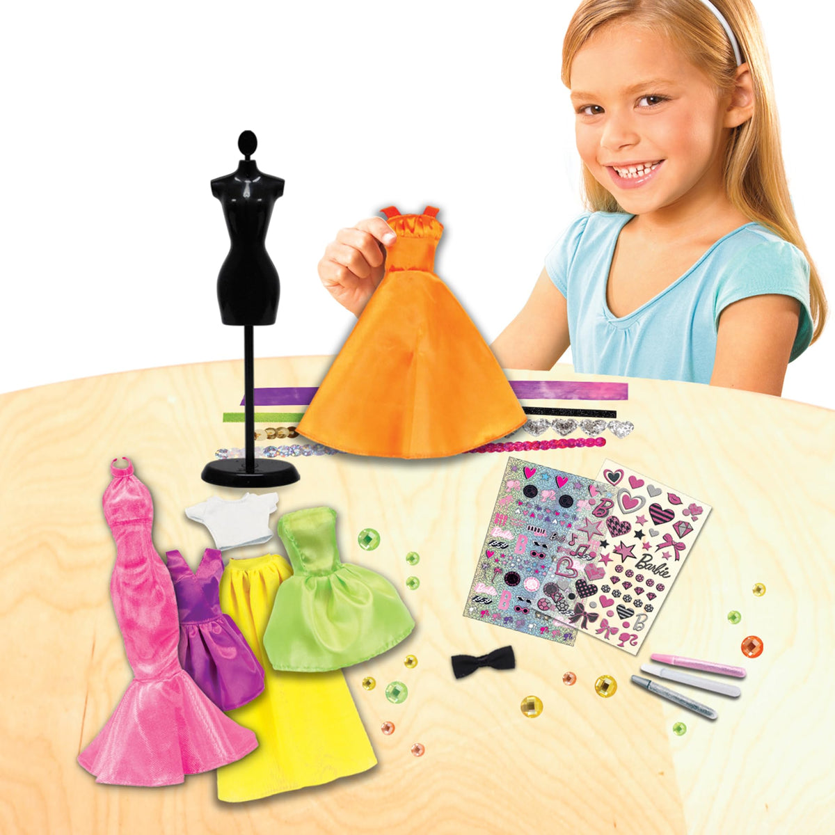 Tara Toys Barbie Be A Fashion Designer embellishments add ribbons and sequins