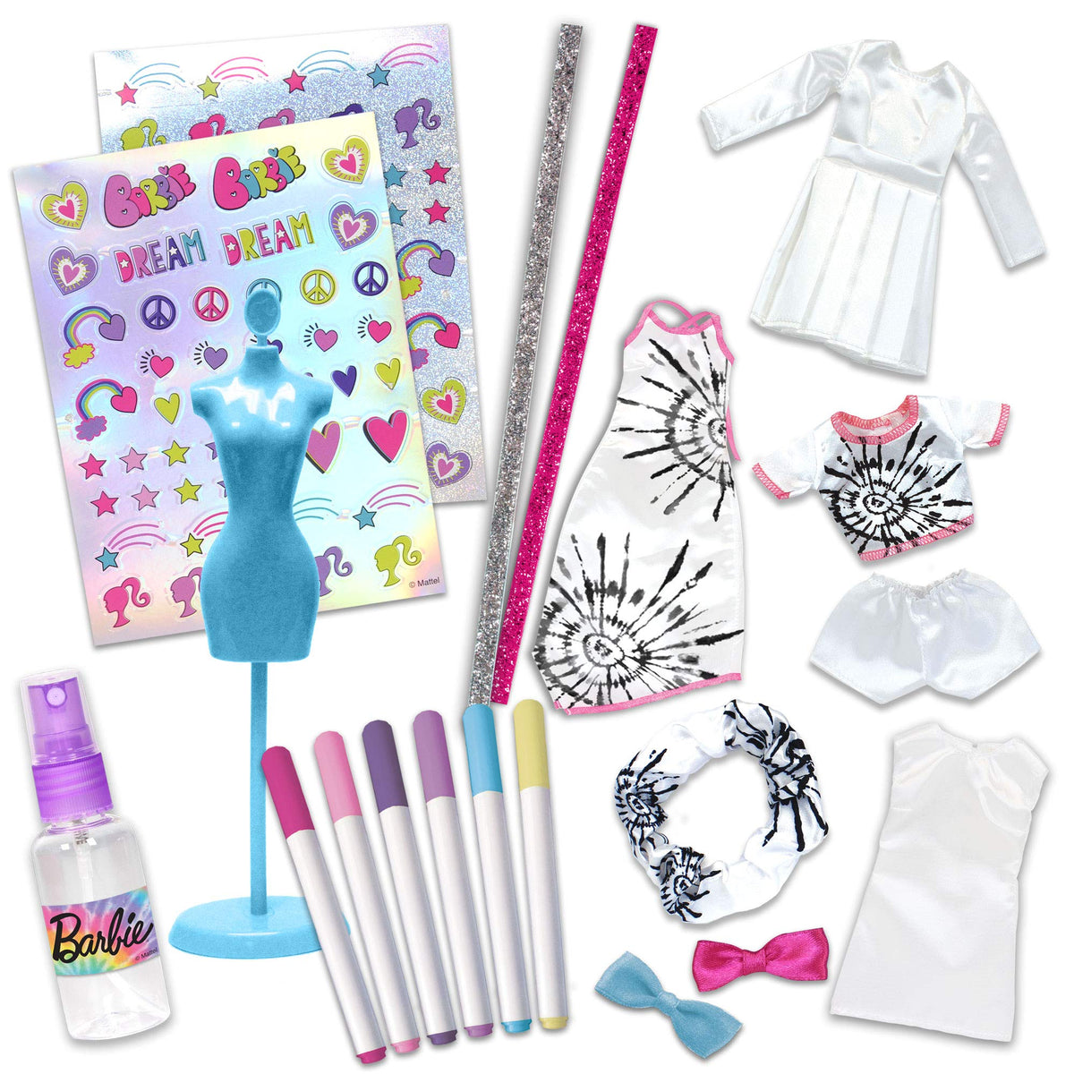 Tara Toys Barbie dress stand displays completed outfits for easy DIY showcases