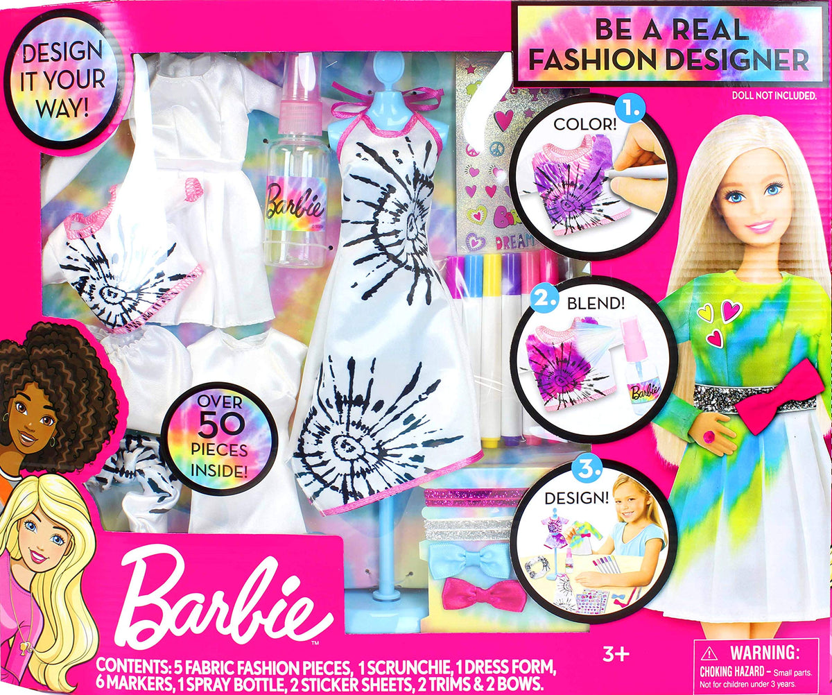 Tara Toys Barbie tie-dye dresses showcase vibrant colors for imaginative play