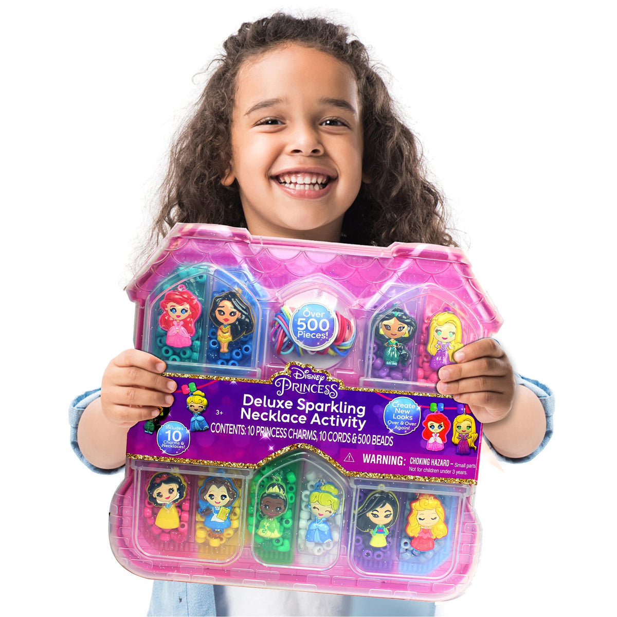 Tara Toys Disney Princess necklace kit castle carry case keeps supplies organized