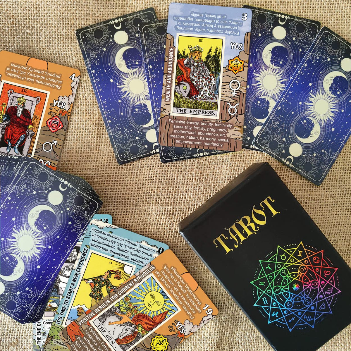TAROTIKA set includes chakra and planetary cards for study