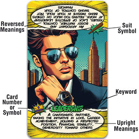 Tarotika Pop Art Deck guidebook with illustrated meanings enhances self-reflection.
