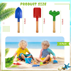 Tarpop kids garden tools set rake showcases sturdy wooden handle for safe use