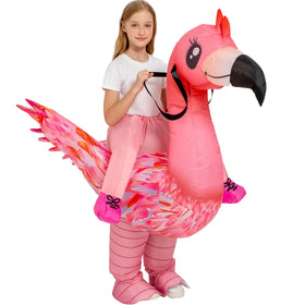 tasanor flamingo-costume child-size 7-10yrs, versatile for events.