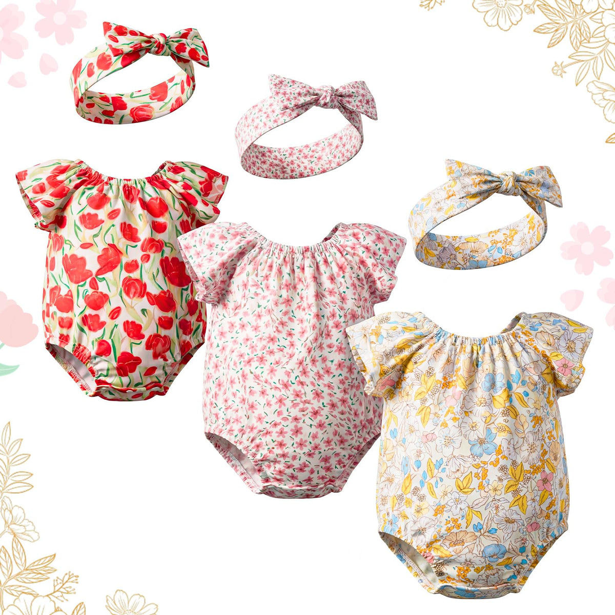 Tasdurian 3-set reborn doll clothes in vibrant dress-up display for imaginative play