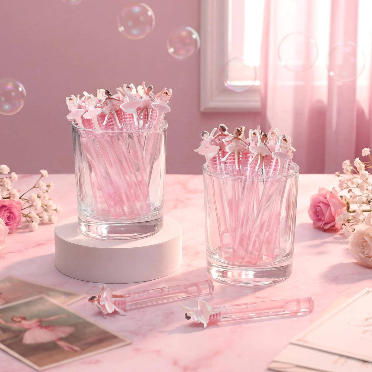 Tasdurian ballet girl bubble wand pink style 3 compact hand-held bubble toy for gifting