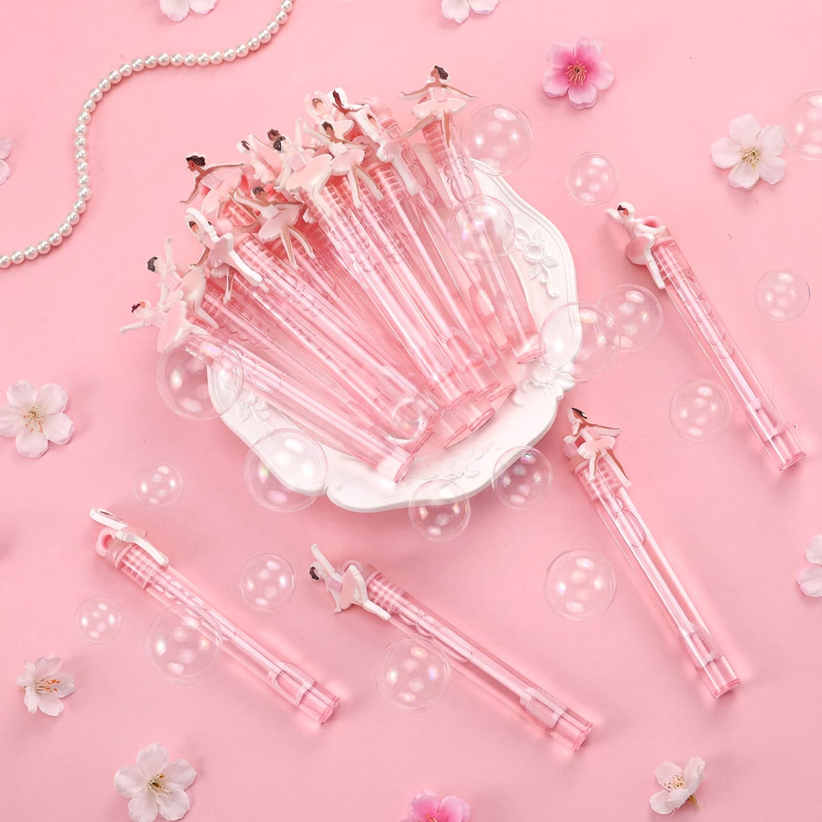 Tasdurian ballet girl bubble wand pink style 5 six styles available for coordinated party favors