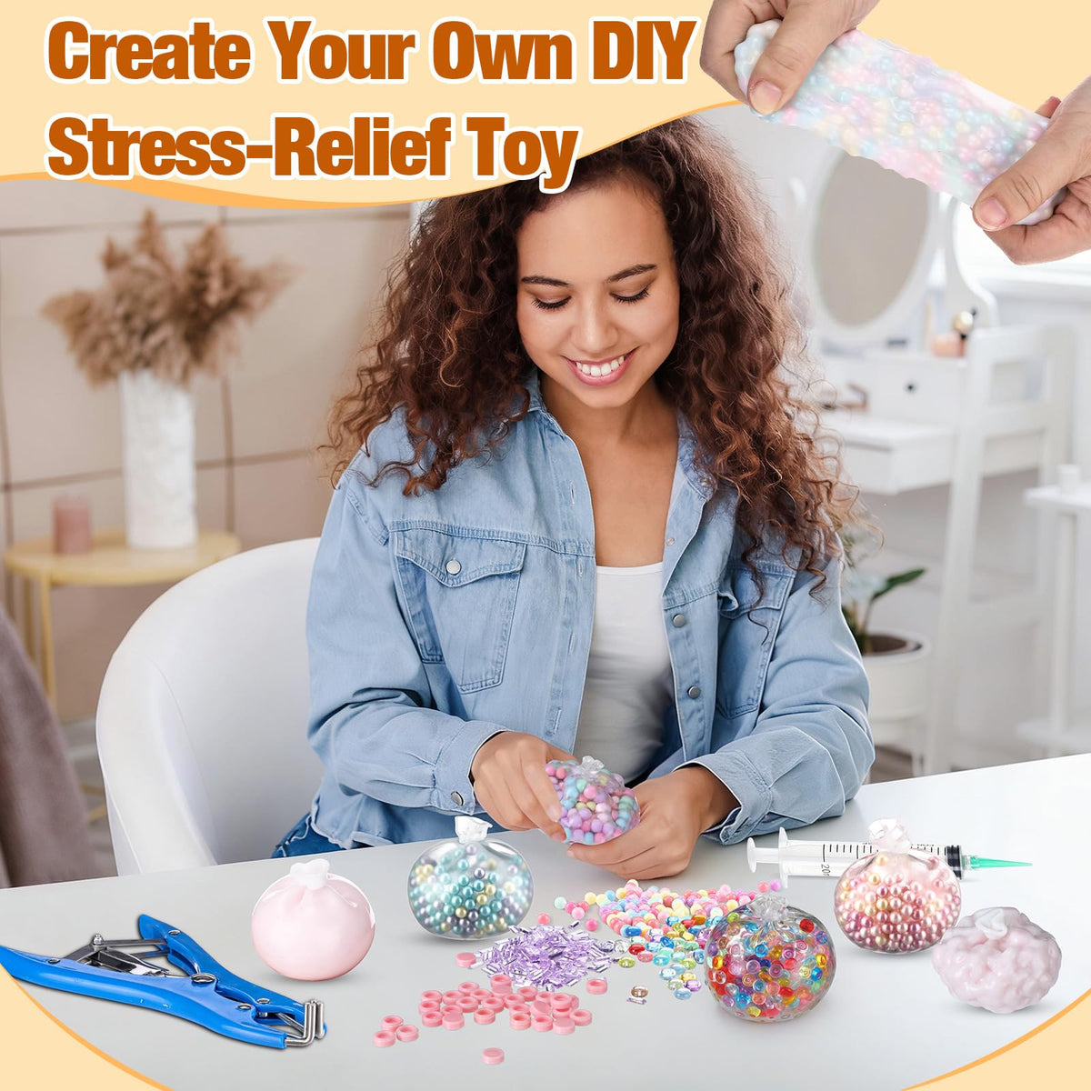 Tasdurian DIY stress ball assembly illustrating hands-on creativity.