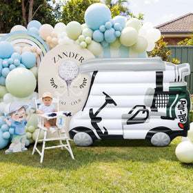 Tasdurian golf-themed event decor enhances party atmosphere