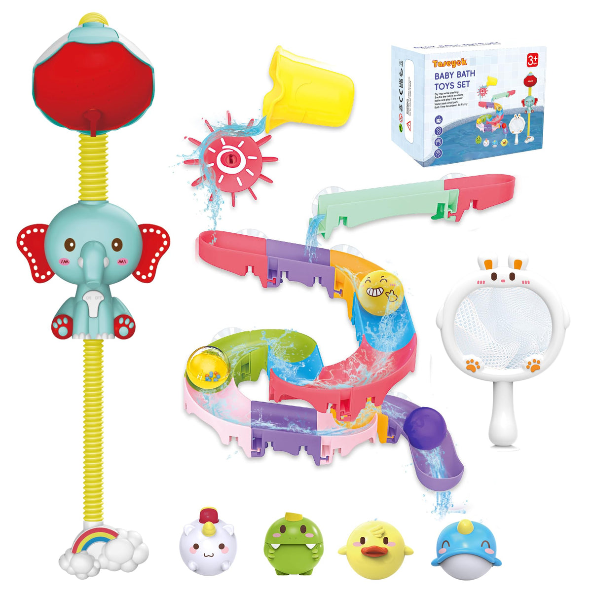 taseyok elephant shower head with adjustable spray directions for engaging bath play