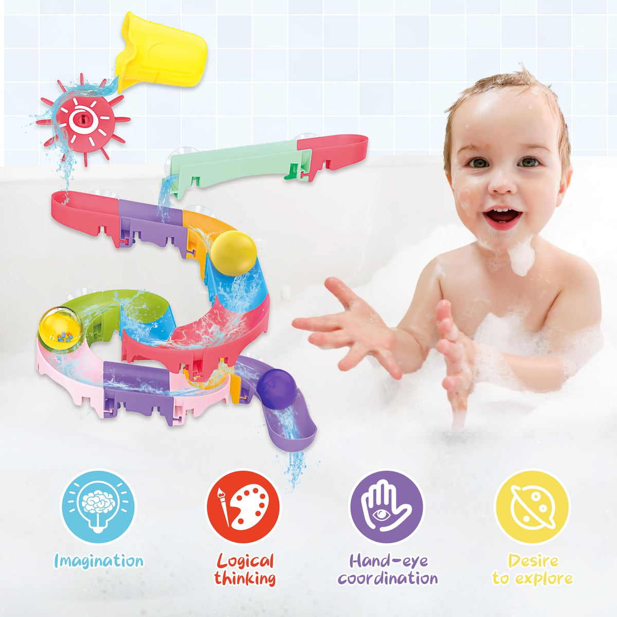 taseyok floating animal toys set keeps kids entertained during bath time