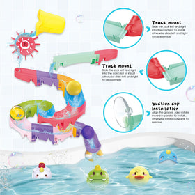 taseyok swivel wheel adds motion to the track for dynamic bath adventures