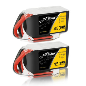 TATTU 11.1V 3S 450mAh LiPo with XT30 for FPV drones, high discharge.
