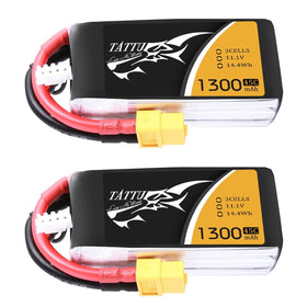 TATTU 1300mAh 3S LiPo battery with XT60 plug for high-power RC use
