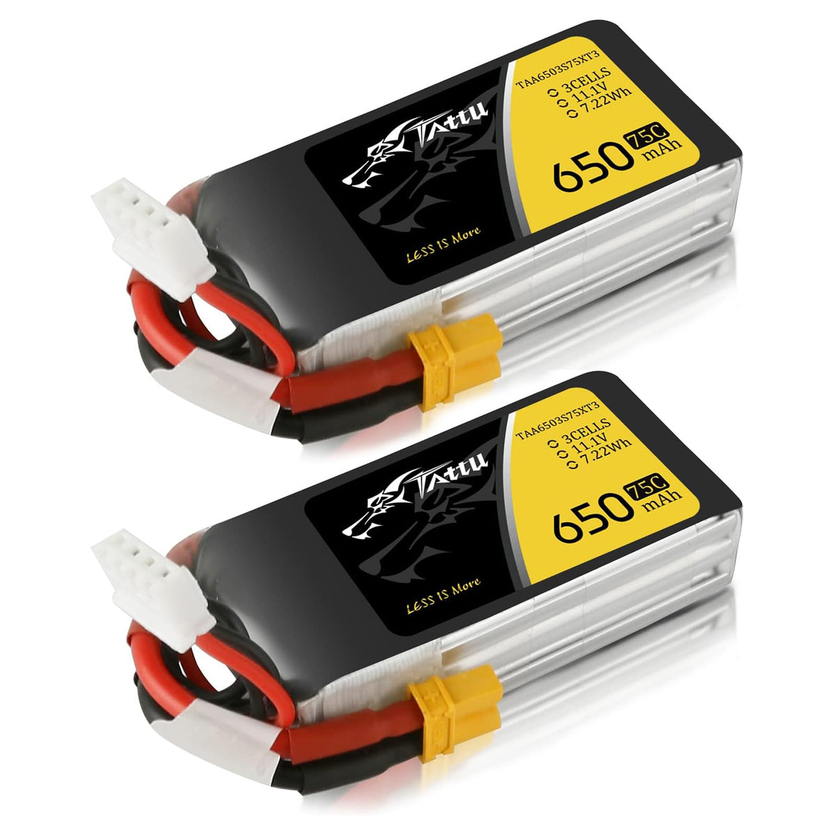 TATTU 3S1P battery pack with XT30 plug showing compact dimensions for small quads