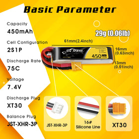 TATTU long-shape 61x16x15mm battery for H-frame quads