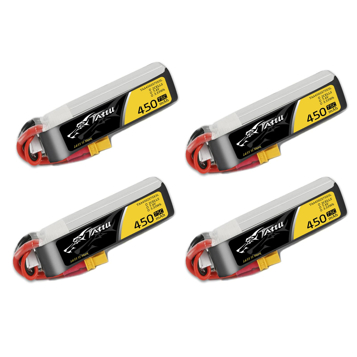 TATTU 450mAh 2S LiPo with XT30 plug for FPV drones