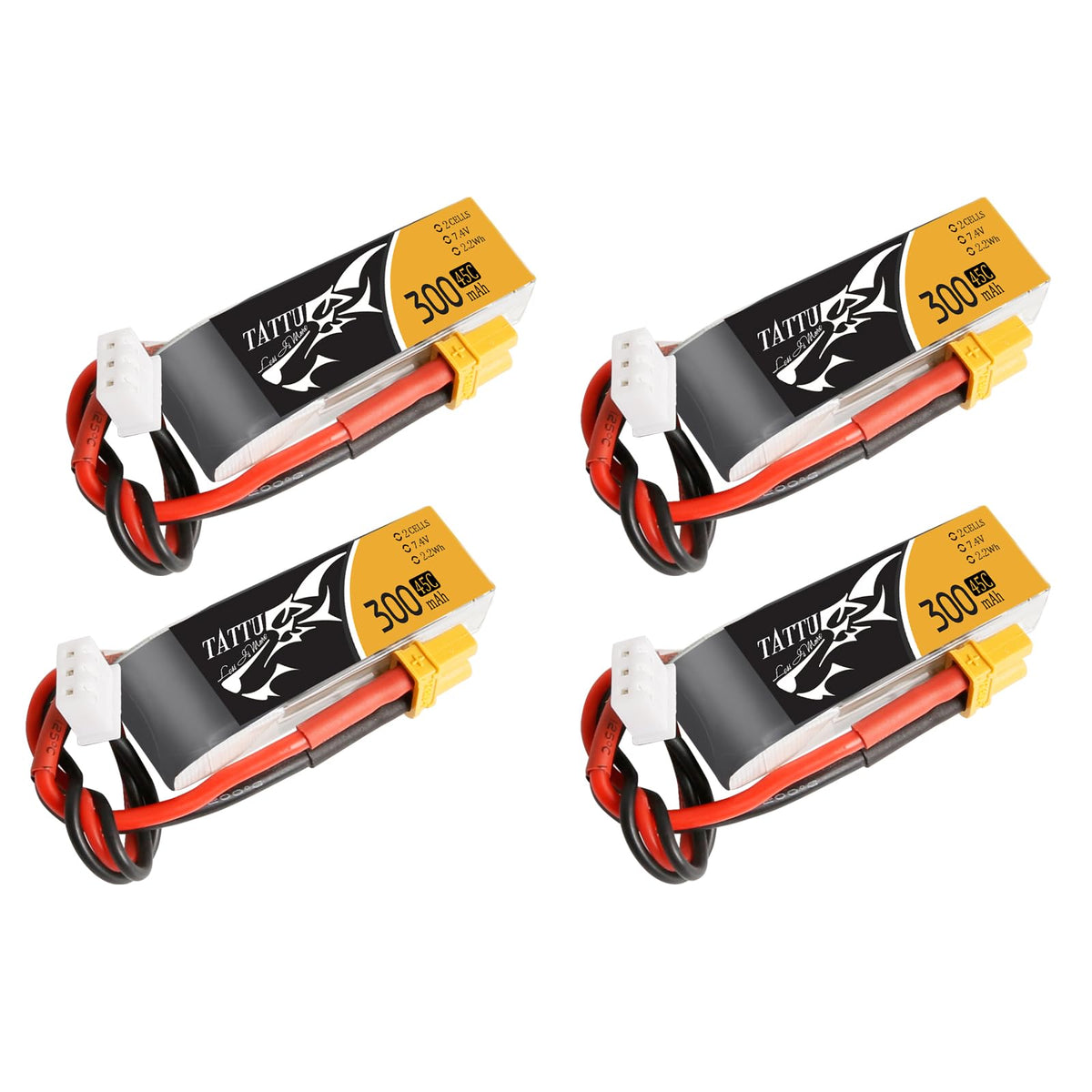 TATTU 7.4V 300mAh LiPo with XT30 plug for micro FPV drones