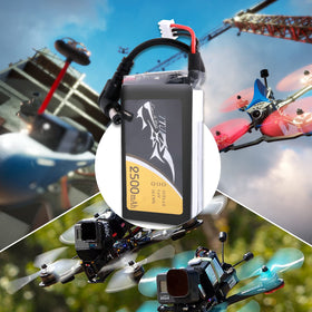 TATTU battery beside Fat Shark goggles for easy field swaps.
