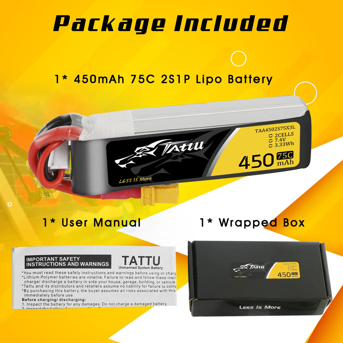 TATTU 450mAh battery enabling micro quad applications