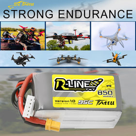 Two-pack packaging of TATTU R-Line 850mAh battery packs for FPV kits