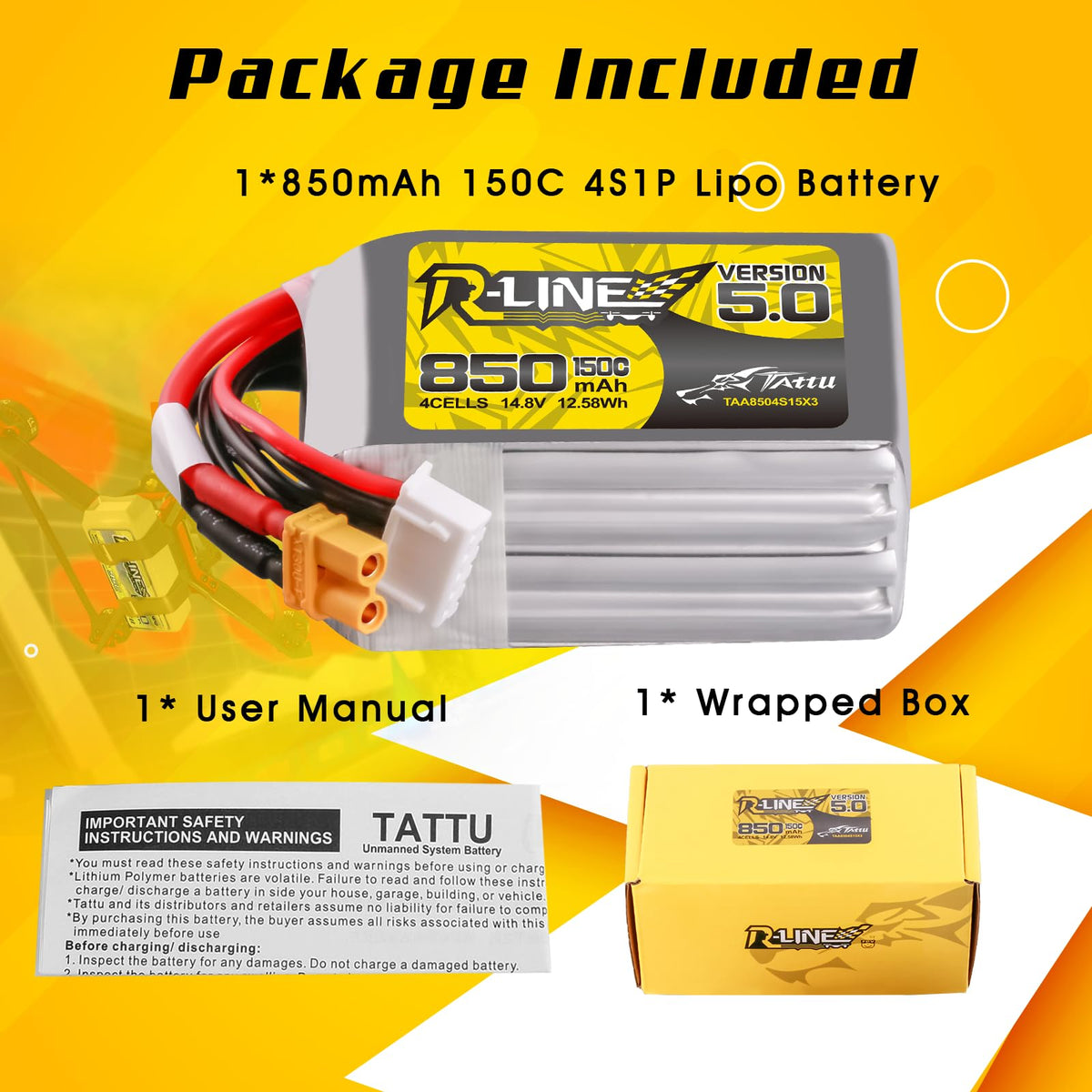 TATTU R-Line V5.0 hardcase battery, rugged protection for travel and flights.