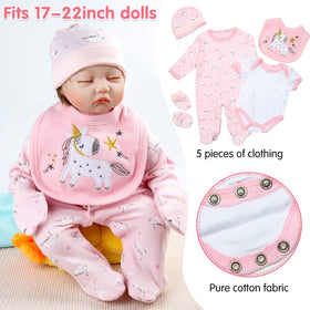 TatuDoll pink unicorn bibs help keep outfits clean during pretend meals