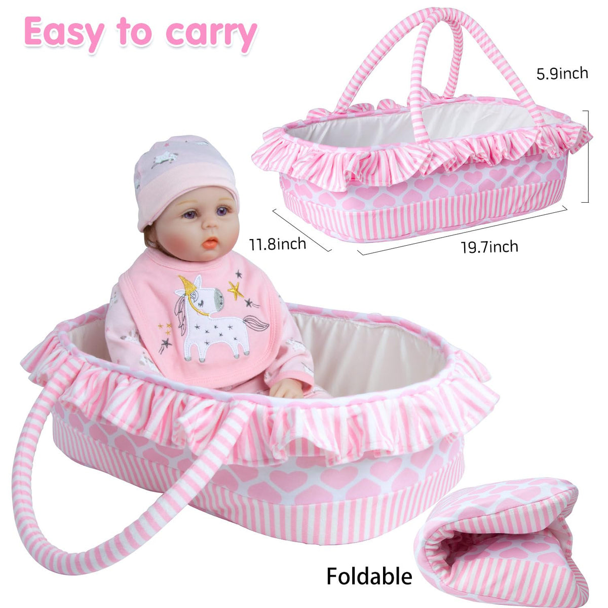 TatuDoll pink unicorn bodysuit outfits any reborn doll with charm