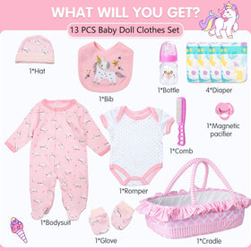 TatuDoll pink unicorn clothes enhance imaginative dress-up for reborn dolls