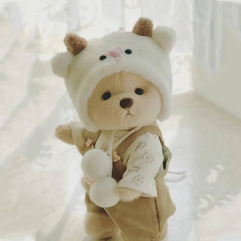 Tatuire Teddy Bear 11.8 inch in brown lamb suit, soft companion for kids' playtime.