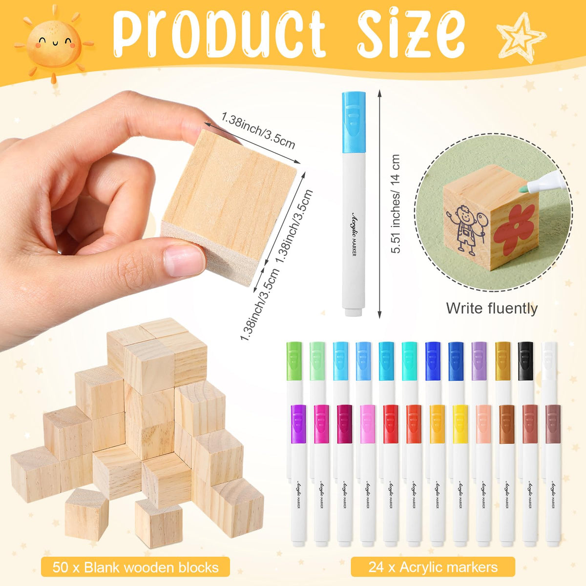 Tatuo acrylic paint markers for wood decoration at parties.