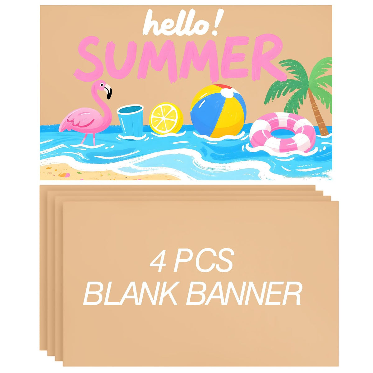 Tatuo blank brown kraft banner with textured surface for durable DIY decor.