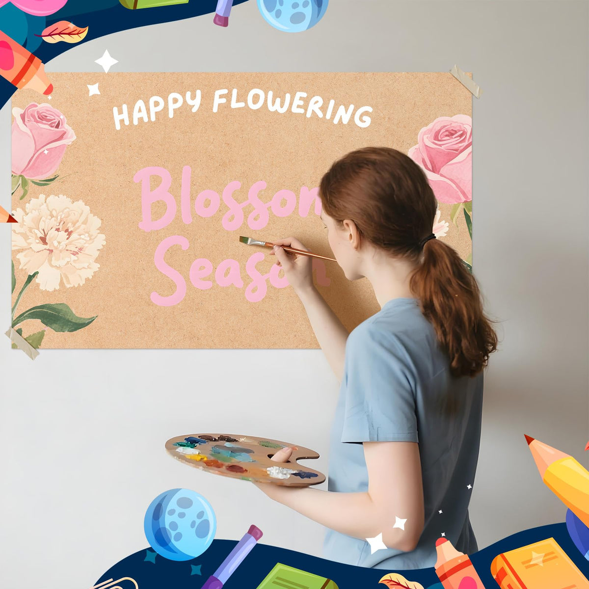 Tatuo office bulletin banner in kraft paper for temporary notices.
