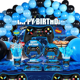 Tatuo video game banner backdrop for instant party focal point and photo moments
