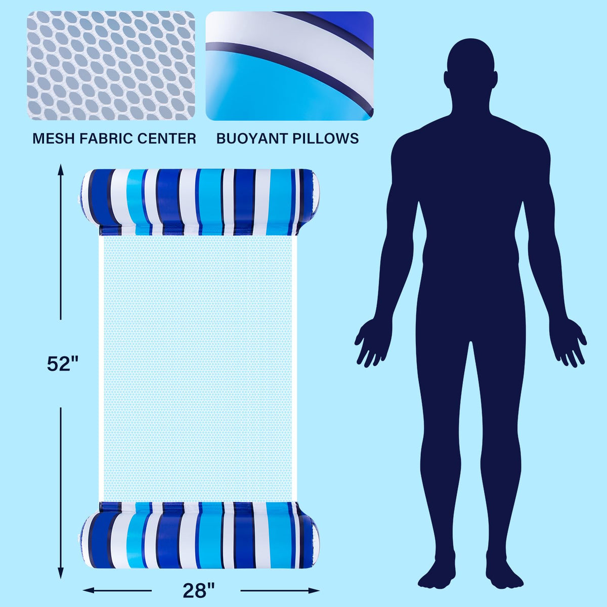 Tavaleu mesh fabric cushions you in place when you drift.