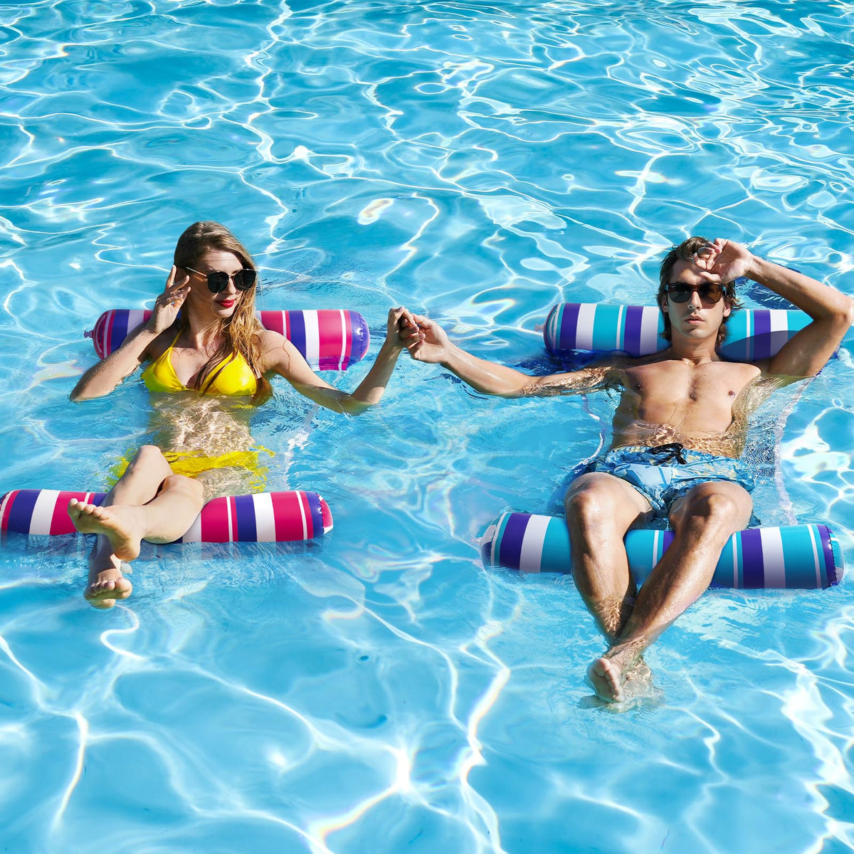 Tavaleu pool floats thick PVC material offers durable, leak-resistant construction.