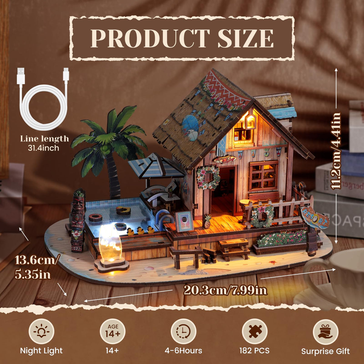 Tawd 187-piece wooden puzzle kit designed for mindful adult leisure.