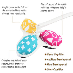 Tayerop reflector mirror ball promotes visual tracking and curiosity.