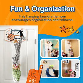 Taylor Toy door-hanging hamper is easy to install and reduces clutter.