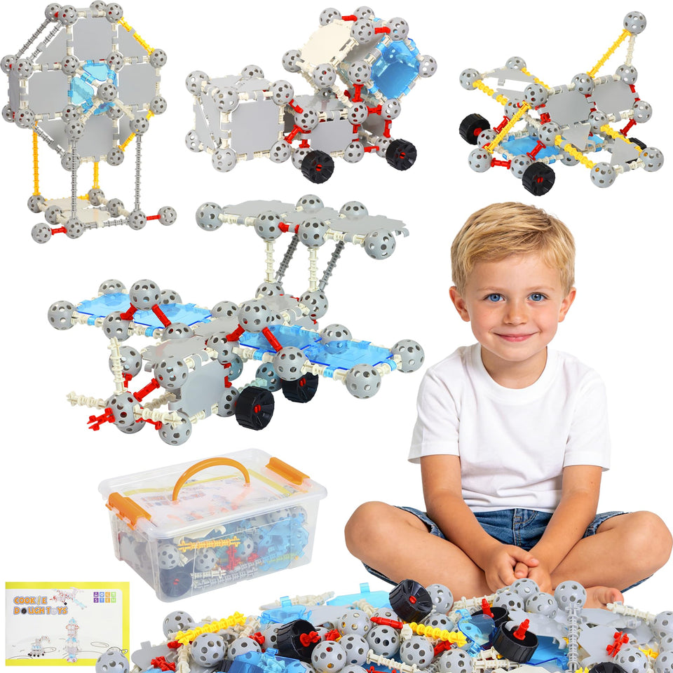 Tazakure 160-piece STEM blocks with a 360-degree sphere connector enabling versatile builds