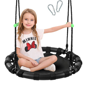 TBMLC 24-inch saucer swing frame setup for sturdy outdoor use.