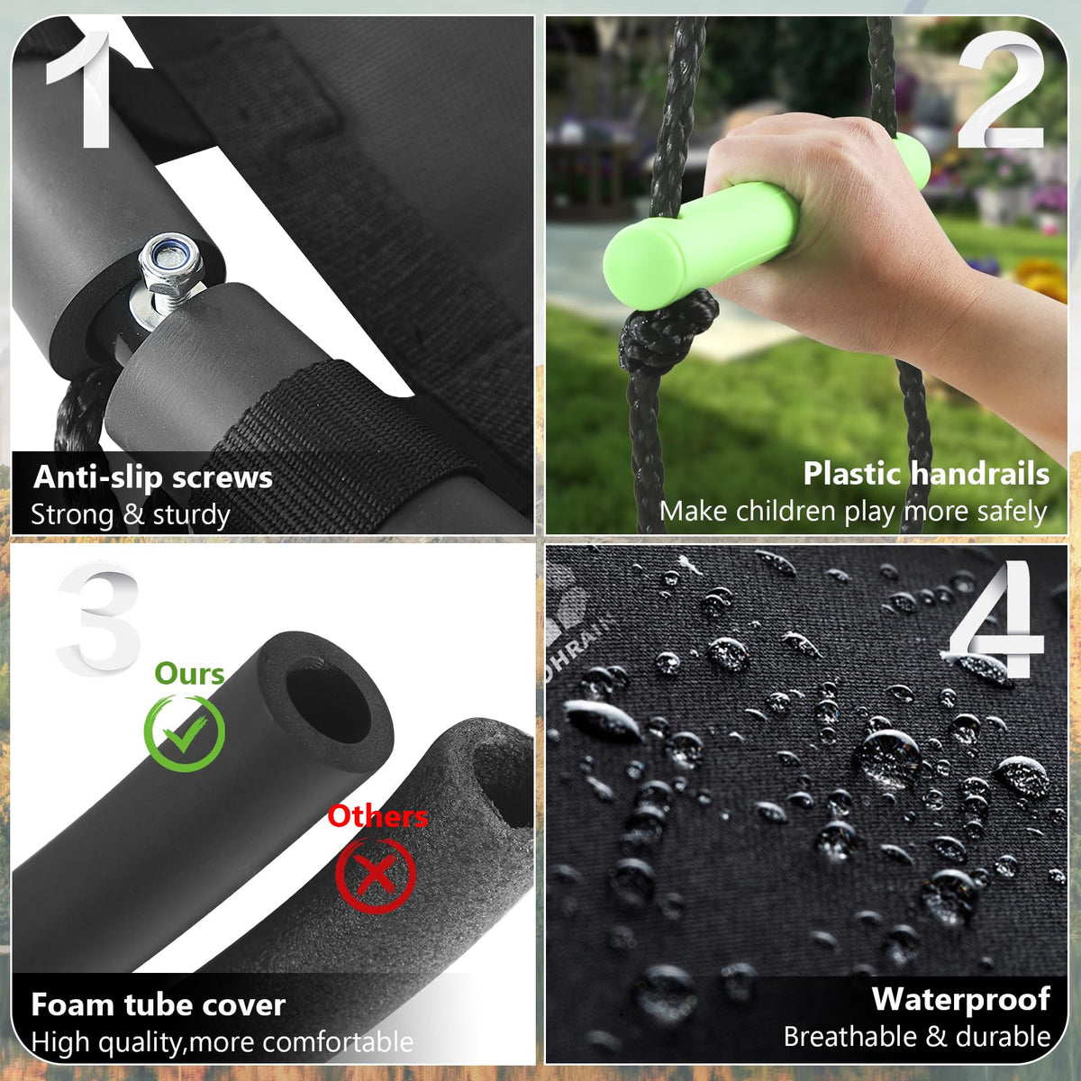 TBMLC saucer swing soft PP mat remains comfortable and weather resistant