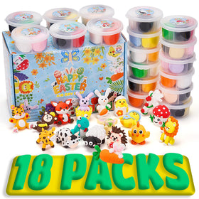 TBOLINE air-dry clay kit with 18 animal figures for kids' crafts