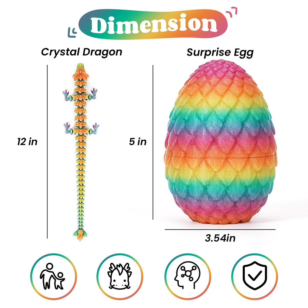 TBOLINE bendable crystal dragon toy designed for tactile play.