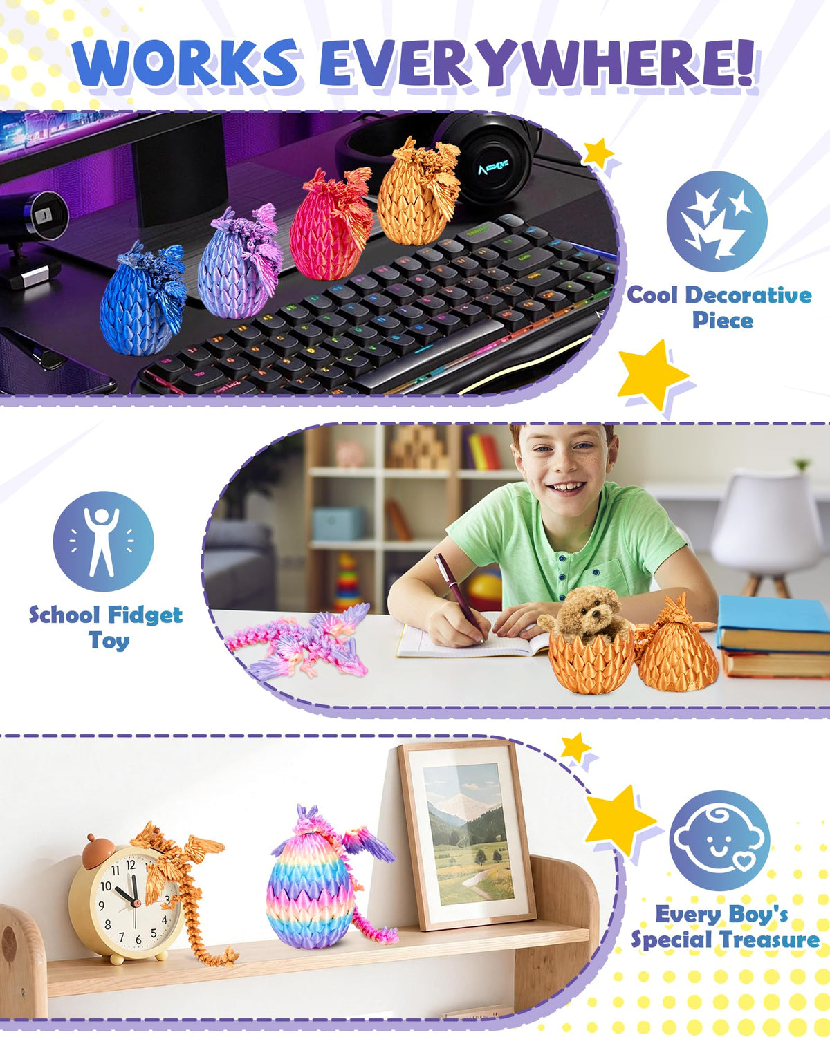 TBOLINE eco-friendly PLA dragons highlight safe, sustainable kids' toys.