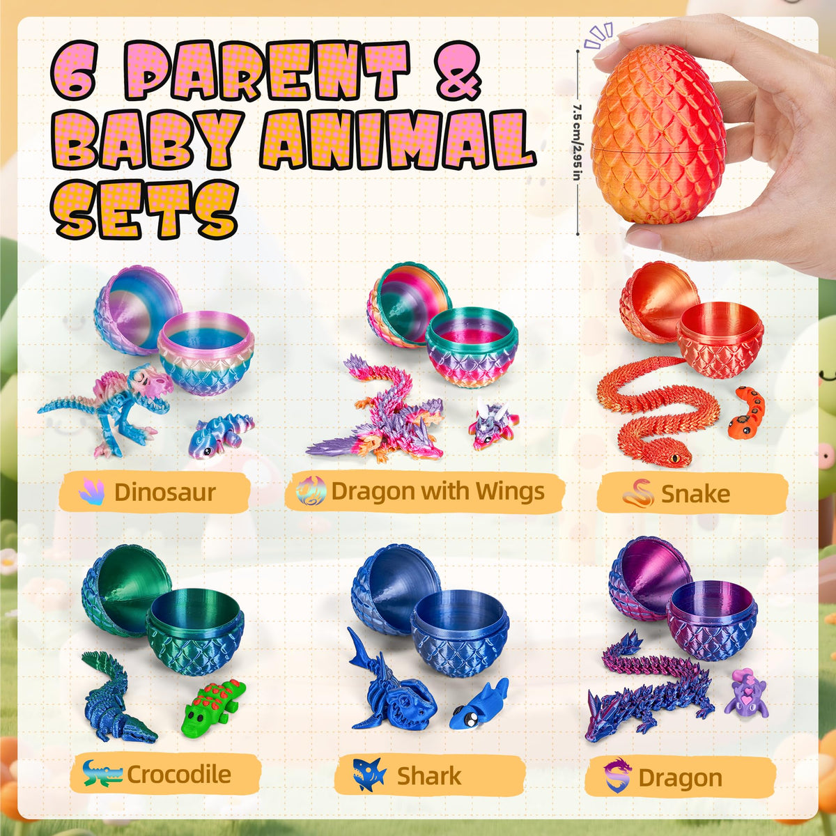 TBOLINE six-set wiglets with mini animals inside for creative world-building.