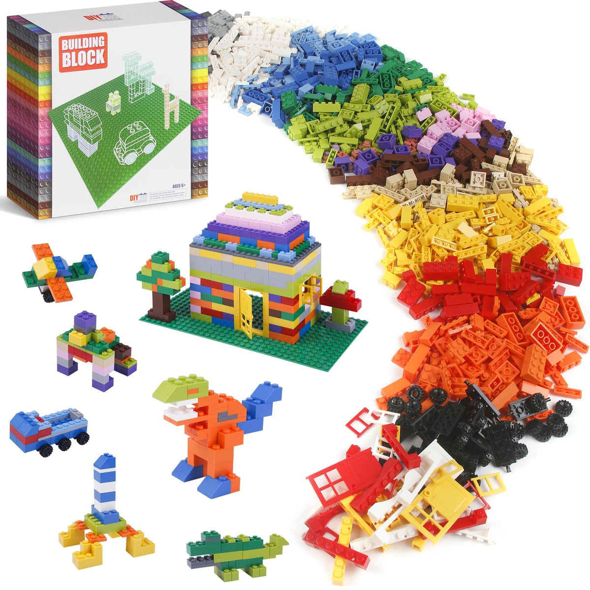 Tcamgoi 1100-piece bricks set for expansive creative play and learning